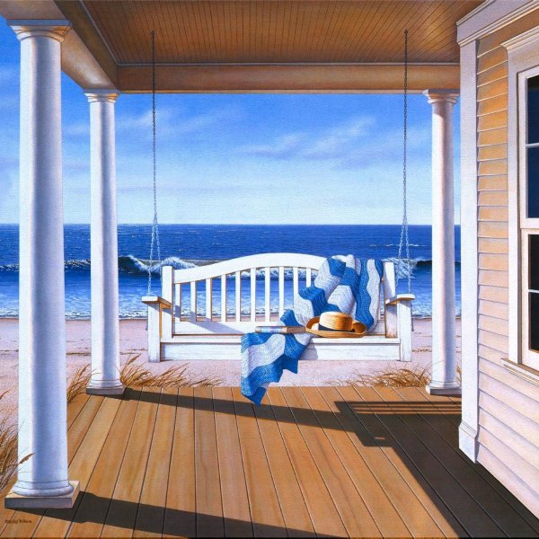 Reint Withaar картины террасы у моря