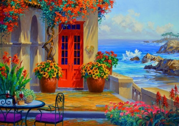 Художник Люизет морскиепейзажи Маяк