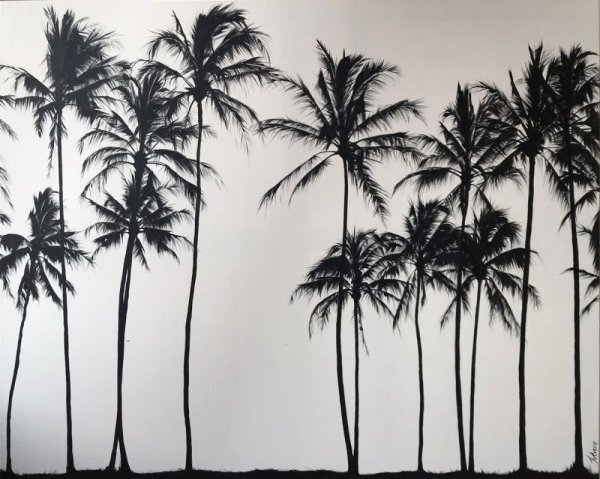 Пальма черно белая