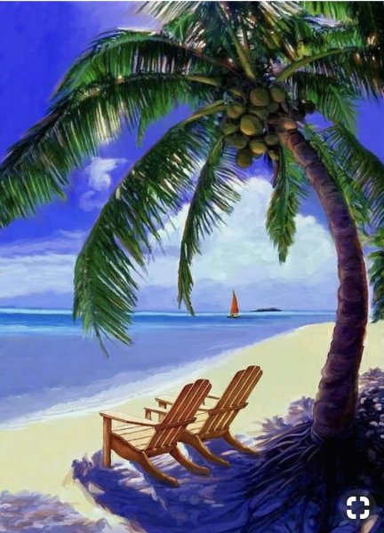 Картина пляжи у моря