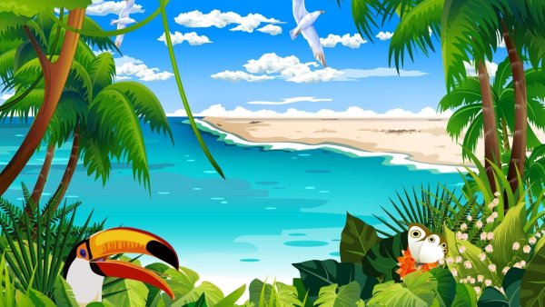 Пальмы пляж на прозрачном фоне