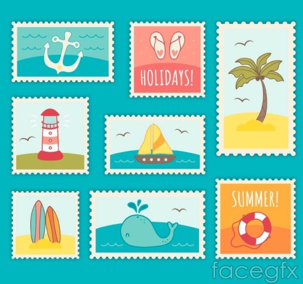 Марка с морем