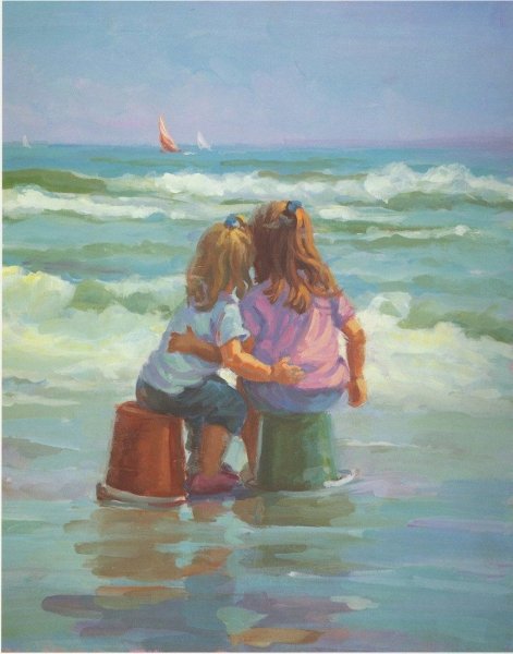 Две девочки у моря