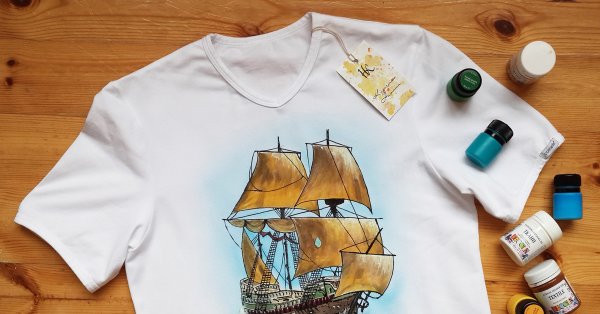 Морской принт на футболку