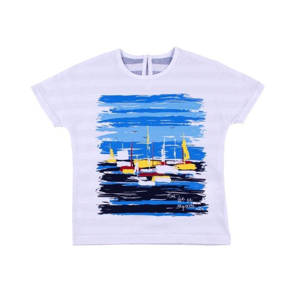 Принт на белой футболке