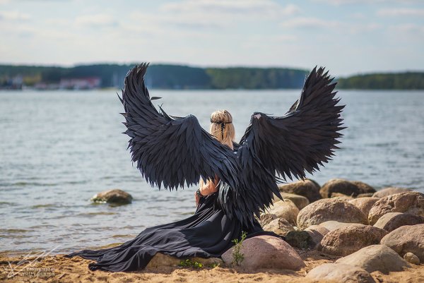 Девушка ангел закат