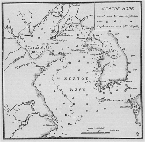 Восточно китайское море на физической карте мира