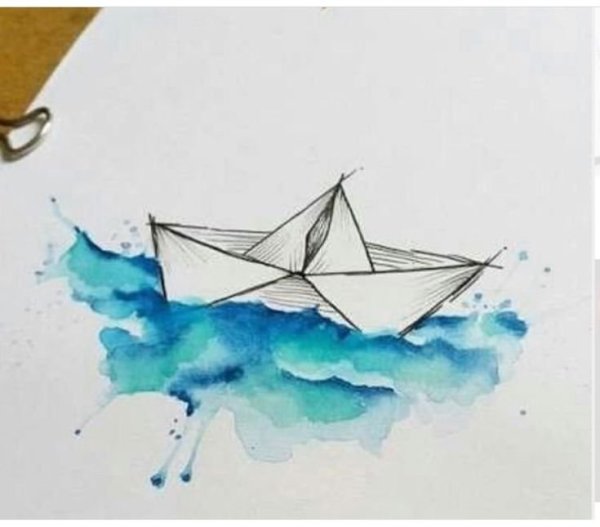 Горы акварелью