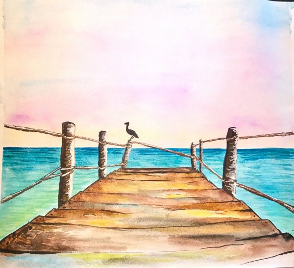 Море акварелью