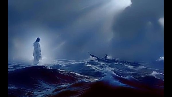 Иисус идет по воде ноги