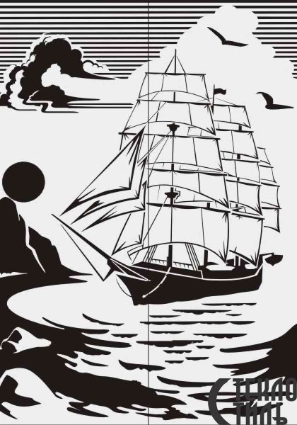 Морской пейзаж для выжигания