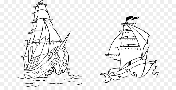 Корабль контурный рисунок