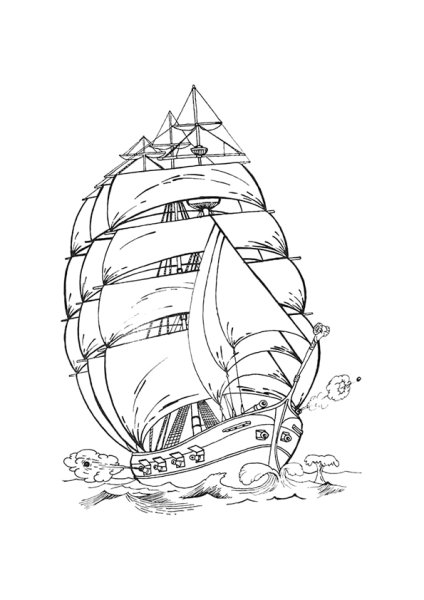 Парусник для выжигания по дереву