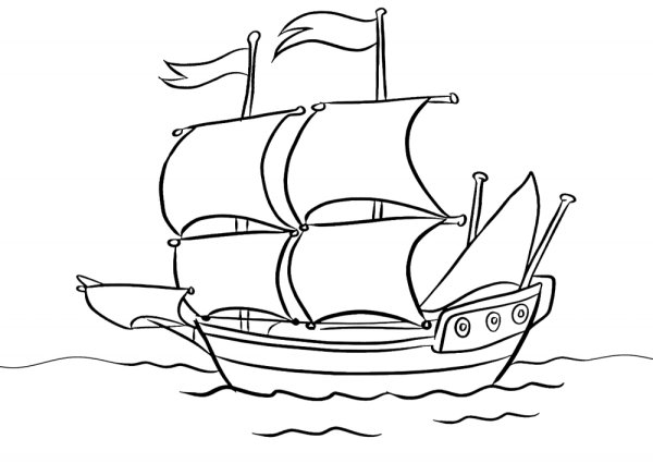 Корабли. Раскраска