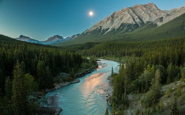 Горы лес река