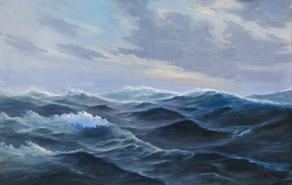 Нарисовать бушующее море