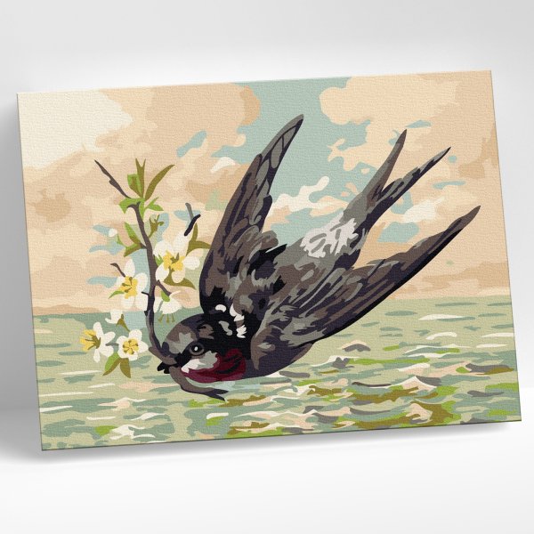 Пейзаж с ласточками