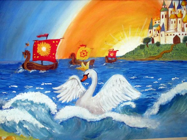 Помутилося синее море Пушкин