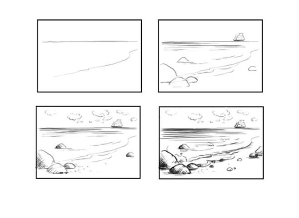 Поэтапное рисование пейзажа