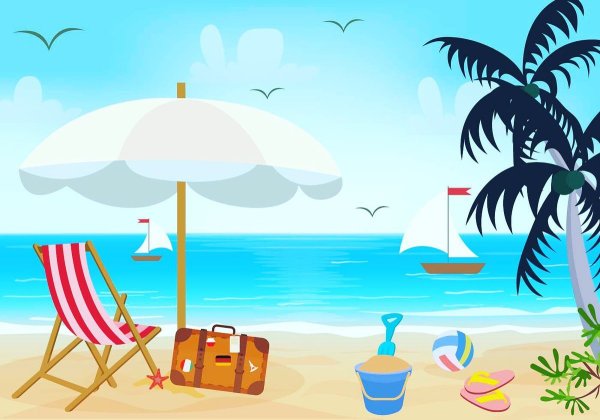 Пляж рисунок