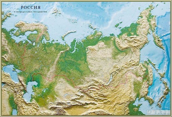 Моря Северного Ледовитого океана омывающие Россию на карте