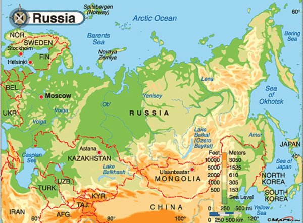 Моря омывающие территорию