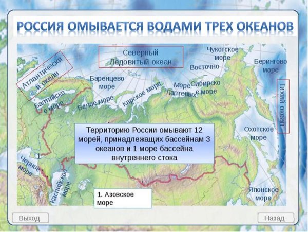 Моря Тихого океана омывающие берега России