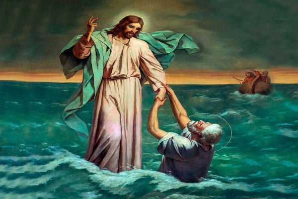 Тонущий Петр и Иисус