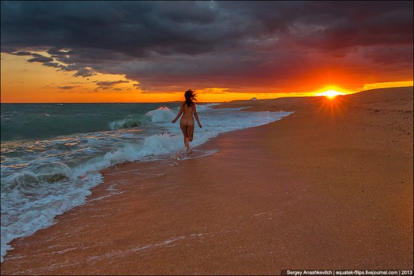 Девушка брюнетка на море