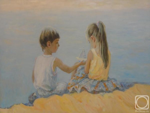 Дети на море мальчик и девочка