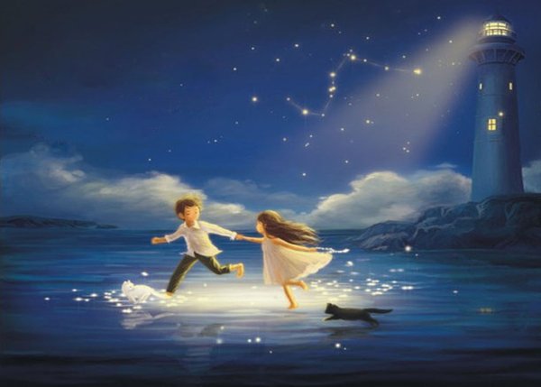 Мальчик и девочка на берегу моря