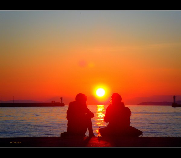 Пара на закате