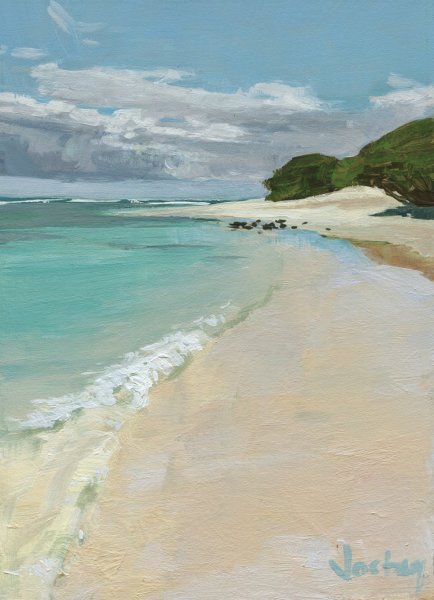 Пляж маслом