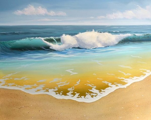 Живопись море берег песок