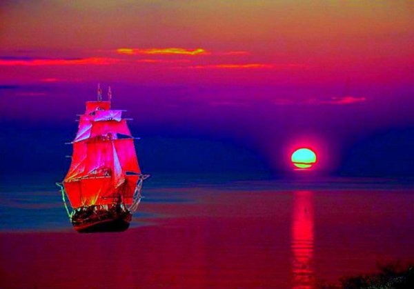 Доброе утро с кораблем и морем