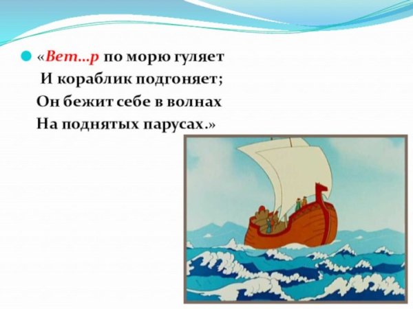 Пушкин ветер по морю гуляет
