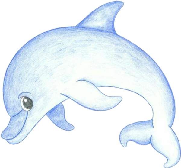Рисунки для срисовки Дельфинчик