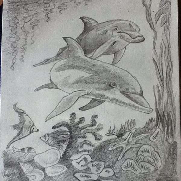 Трафарет море для рисования