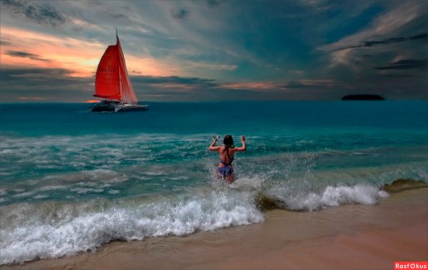 Алые паруса в море