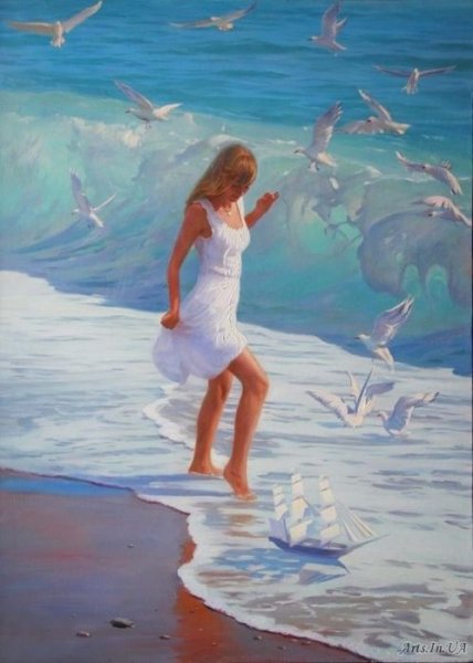 Девушка над морем