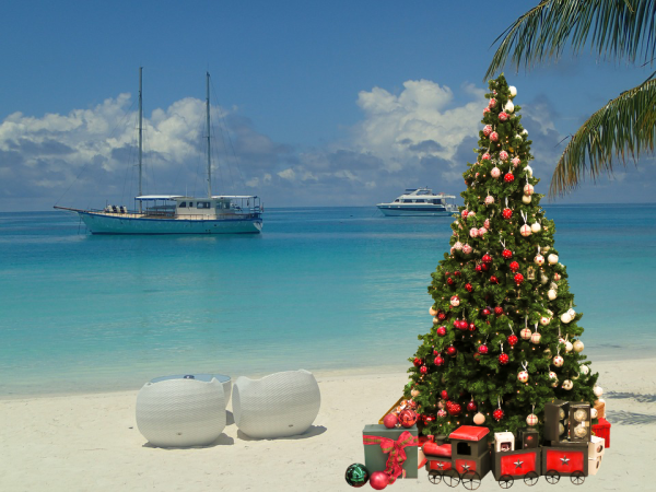 Новый год море пляж