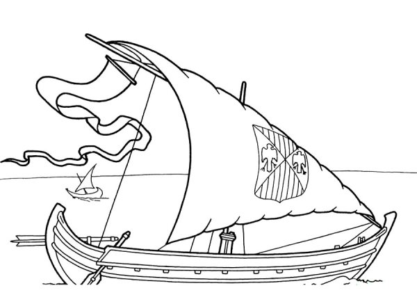 Парусник раскраска для детей