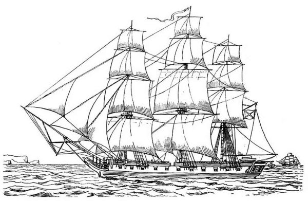 В море. Раскраска