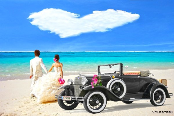 Свадебные автомобили на пляж