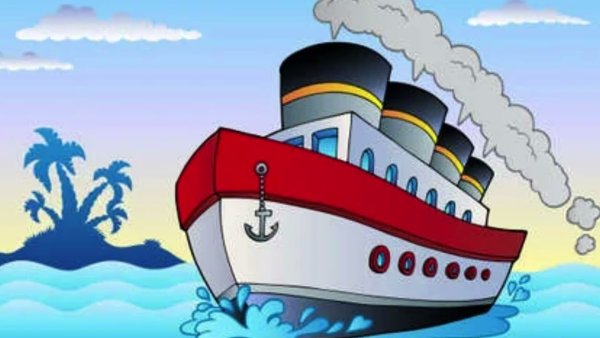 Пароход мультяшная