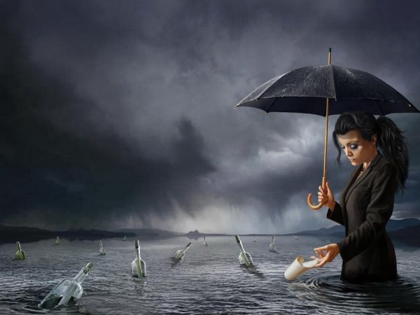 Девушка под дождем