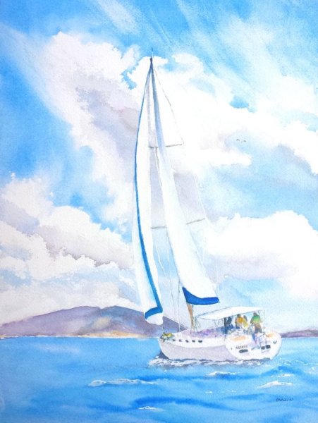 Акварель Лермонтова Парус