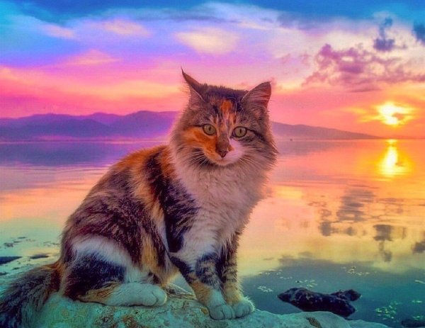 Котик в пледе