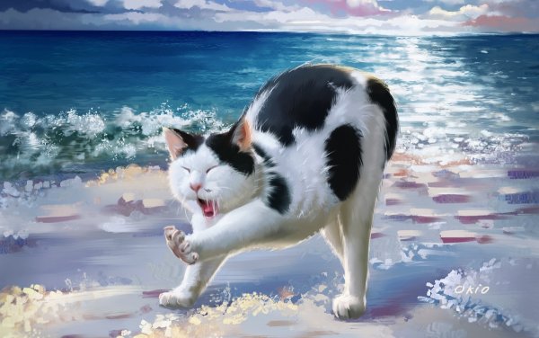 Кошка отдыхает