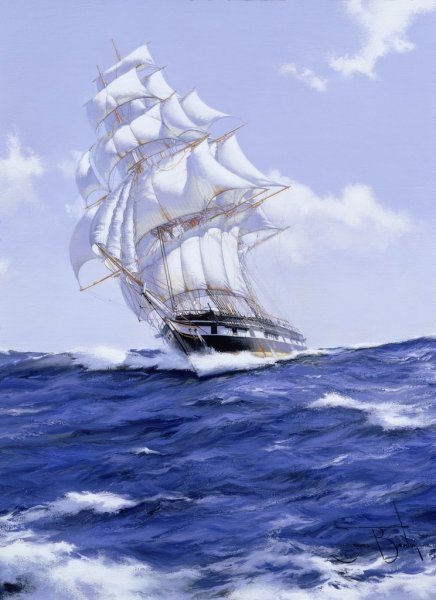 Парусник в море